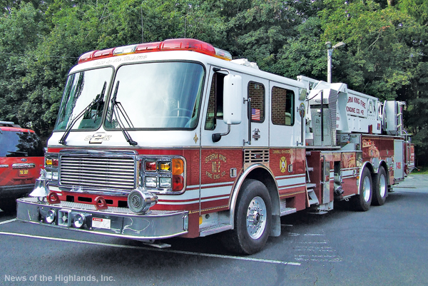 Photo by Jason Kaplan Storm King Engine Company put into service its new tower truck this past weekend. The volunteers needed a month and a half of training to get used to the new controls and the bigger size of the vehicle. 