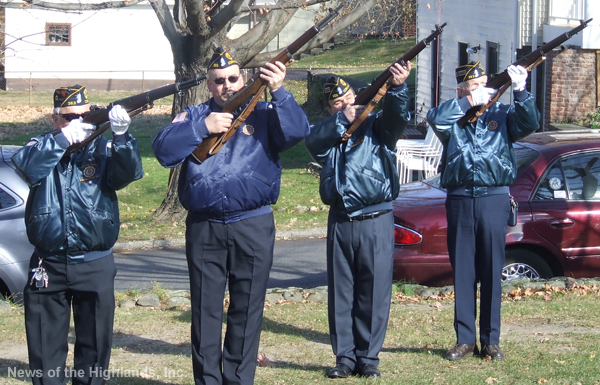 With the NYMA cadets in New York City, American Legion Post 353 provided the rifle salute.