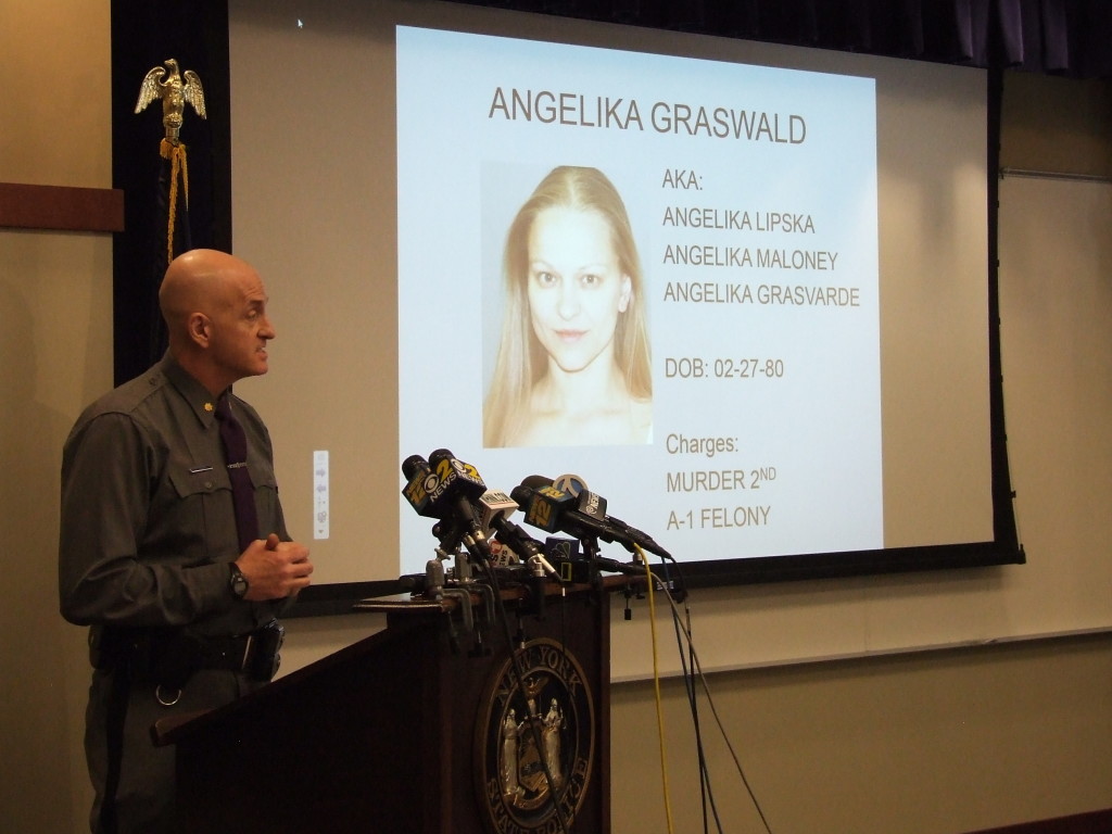 New York State Police Major Patrick Regan spoke to members of the media earlier this afternoon regarding the arrest of Angelika Graswald and the ongoing search for her fiance Vincent Viafore. 