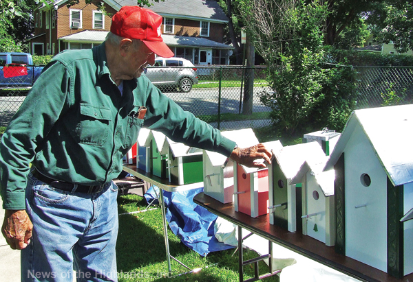Photo by Jason Kaplan Sal Cassella, a retired Navy man and employee of New York Military Academy, has been building bird houses, as a hobby, for about 12 years.  Last week he had over a dozen for sale in front of his Cornwall-on-Hudson home. 