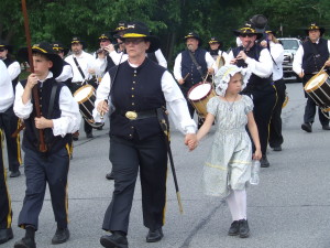 A young lady marched with the Civil War Fife & Drum Company