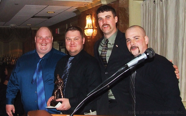 Brendan Doyle (second from left) won the Captain’s Award. With him are Keven Smith, Austin McCarty and Don Bounty.