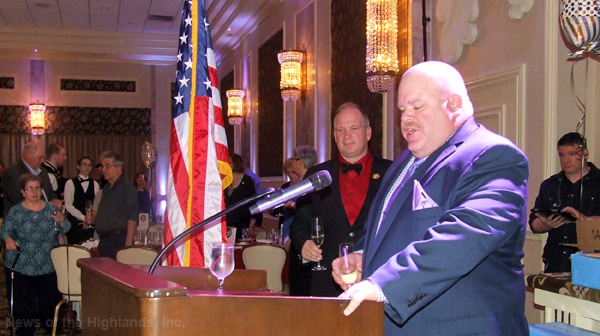 Chief Mike Trainor led a champagne toast at the Storm King Engine Company’s anniversary dinner.