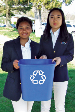Storm King School students Aryana Martin and Grace Song recently visited local businesses to encourage them to switch from plastic to compostable straws. 