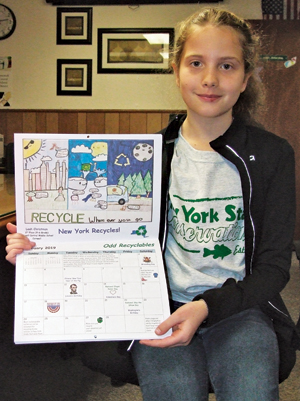Leah Christman came in second place, in her age group, in the state’s recycling poster contest. Her entry will appear in a calendar during the month of February.