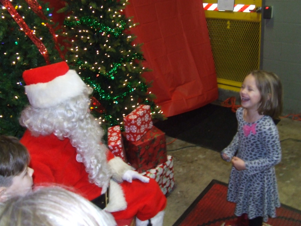 Alexandra Enslen was happy to see Santa Claus.