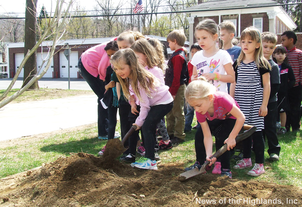 students plant tree