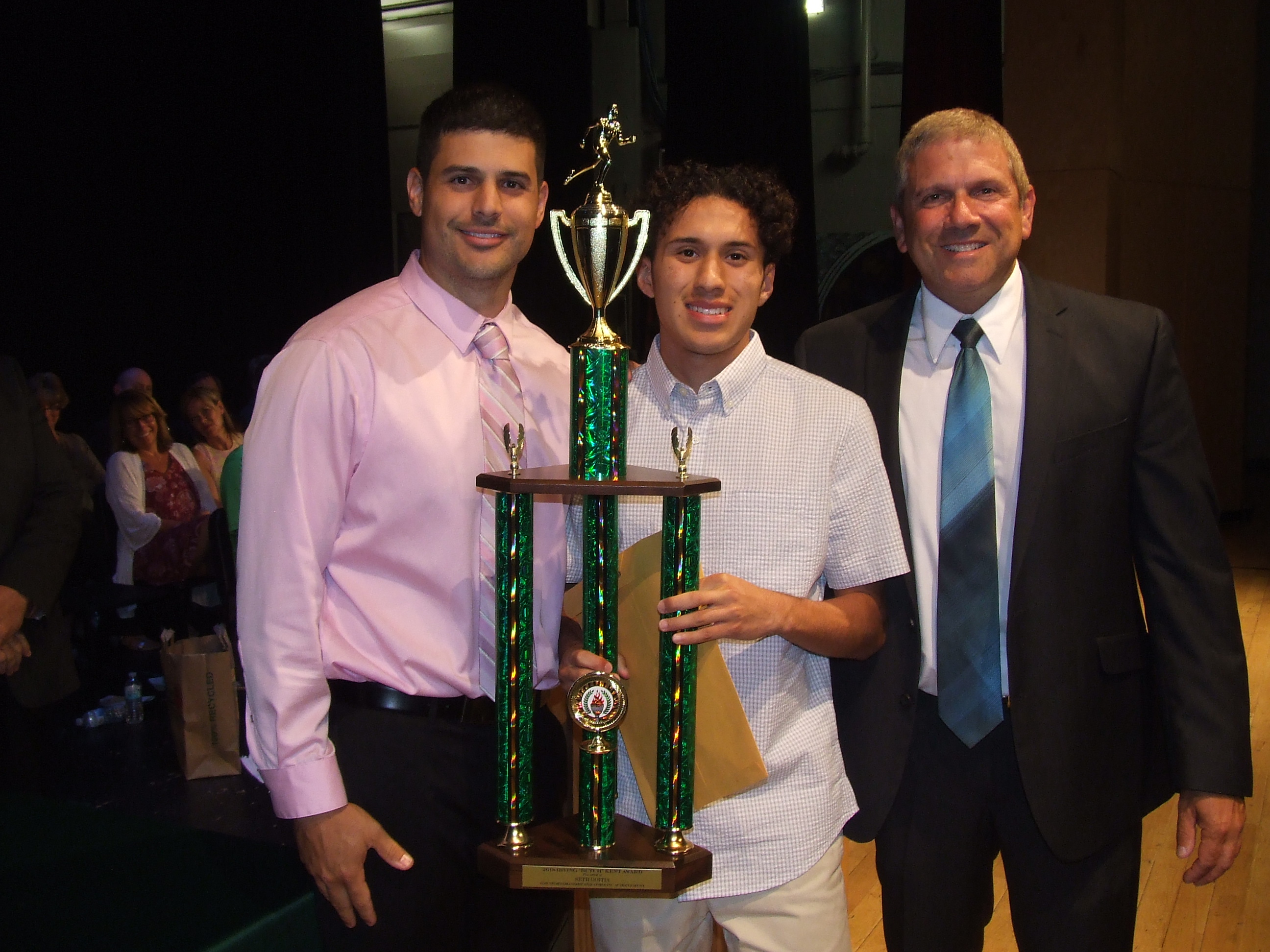 Seth Goitia with Coaches Mike Connolly and Dave Feuer